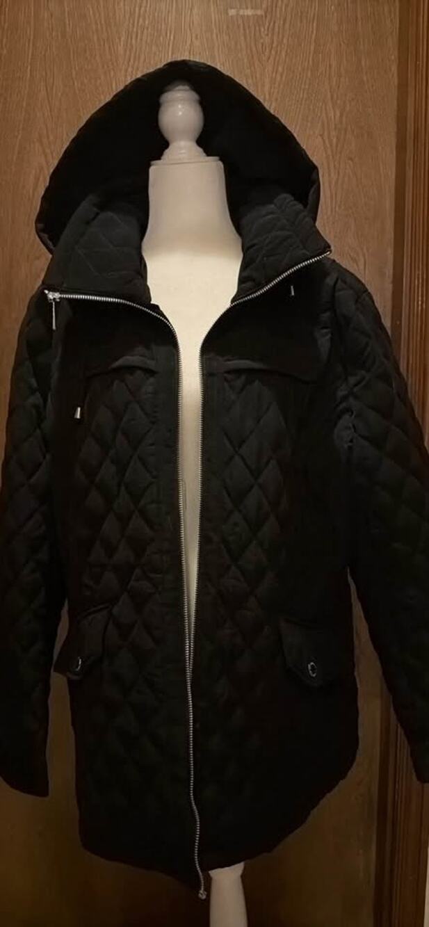 Black Quilted Hooded Jacket by London Fog